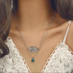 NEW Multilayered Boho Leaf Choker Chain Necklace